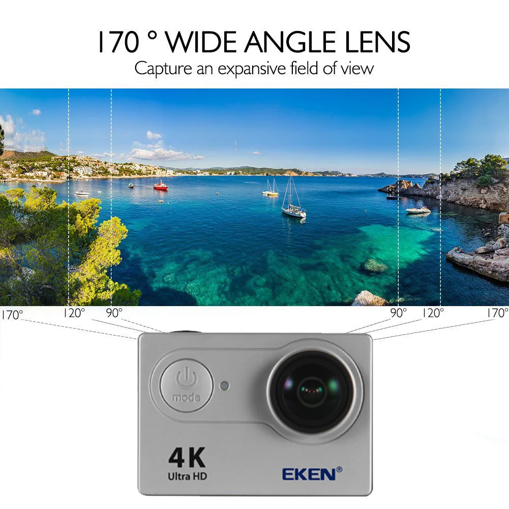 Экшн-камера eken H9 H9R wifi 4 K/30FPS 1080 p/60fps 720 P/120FPS Ultra HD мини-камера для подводной съемки Водонепроницаемая спортивная видеокамера