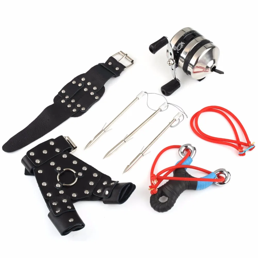 

New Shooting Bow Fishing Slingshot Catapult Hunting Set with Reel Spincast Gear Ratio 3.3:1