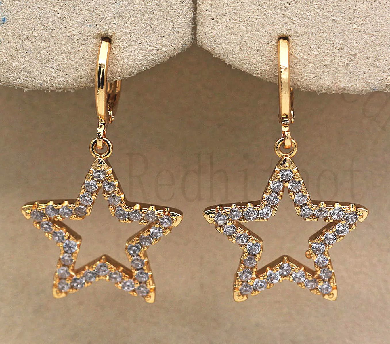 New Star серьги для женщин золотое покрытие полые висячие с цирконием роскошные