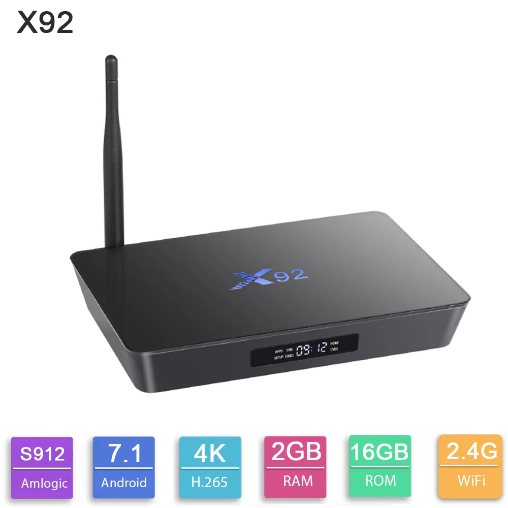 

X92 Android TV Box Amlogic S912 Octa Core TV Box 2GB/3GB 16GB/32GB 2.4/5Ghz Wifi 4K Android 7.1 Smart Media player Set top box