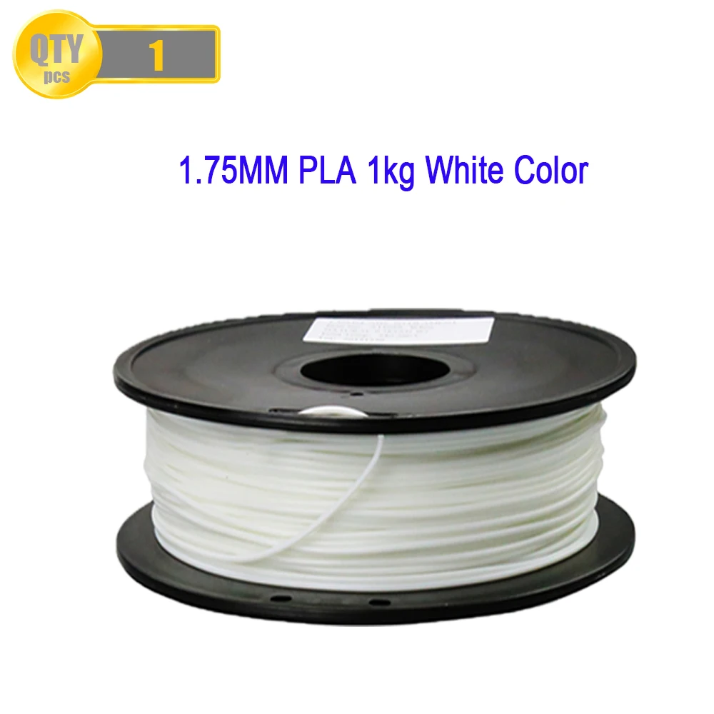 White Color PLA 3D Printer Filament 1.75mm 1Kg/spool Material Refills for MakerBot/RepRap/UP 3D Printers & 3D Pens yellow color pla 1 75mm 1kg spool 3d printer filaments for makerbot reprap up golden