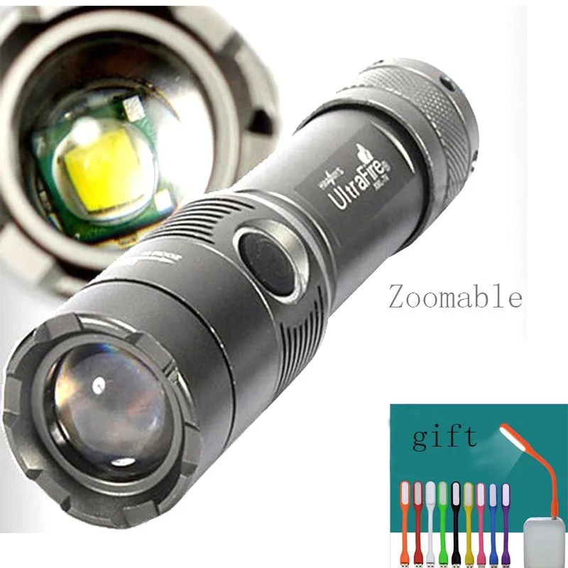 Светодиодный фонарь UltraFire CREE XML T6 светодиодный масштабируемый 18650 AAA linterna фонарик