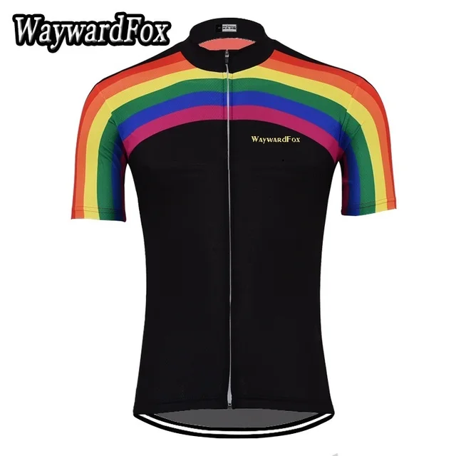 2018 Men's rainbow Cycling jerseys Cycling Team WaywardFox cycling
