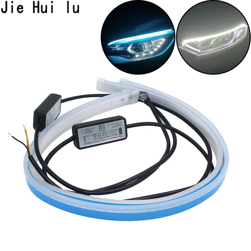 

2Pcs Car Styling Flexible DRL LED Daytime Running Lights Accessories Soft Tube Guide Strip Headlight Auto Day Time Flowing Lamp