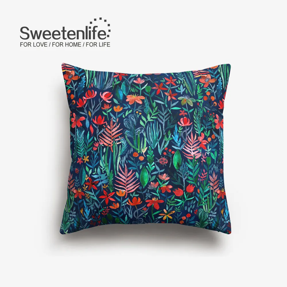 Sweetenlife, 60x60 см, цветочный рисунок, наволочка для подушки, пасторальный стиль, наволочки для подушки, домашний декор, высокое качество, белая льняная декоративная подушка