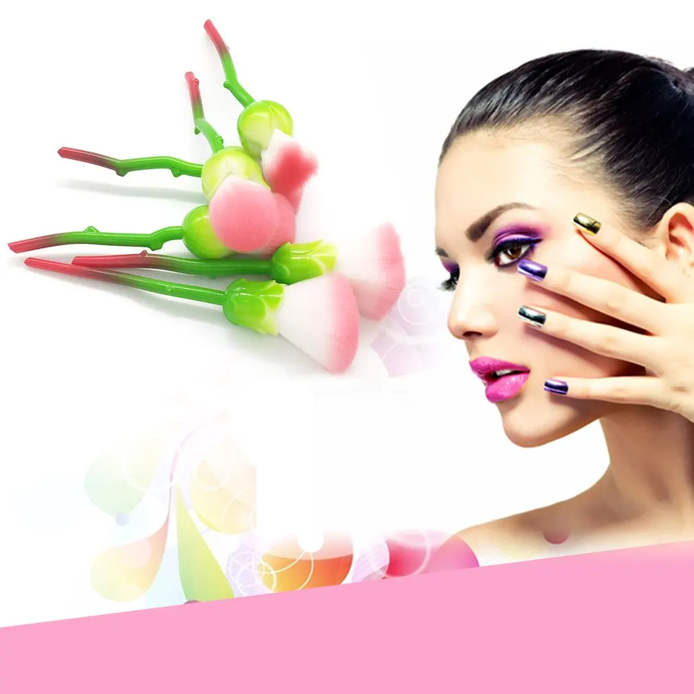 

Professional 6pcs/set Beauty Rose Shape Makeup Brushes Cosmetics Foundation Powder Blush Eyeshadow Soft Brush Set