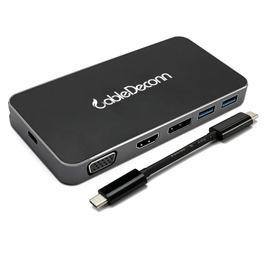 

Thunderbolt 3 Type C Hub to HDMI Adapter USB C to HDMI VGA USB 3.0 USB C Charging Converter for Monitor Macbook Projector