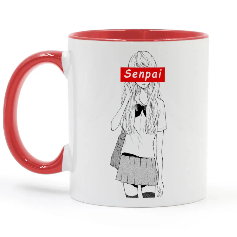 Японская кофейная кружка Harajuku SENPAI jk керамическая чашка с цветной ручкой подарки