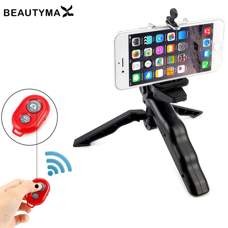2 in 1 car phone Tripod with wired bluetooth controler phone Holder