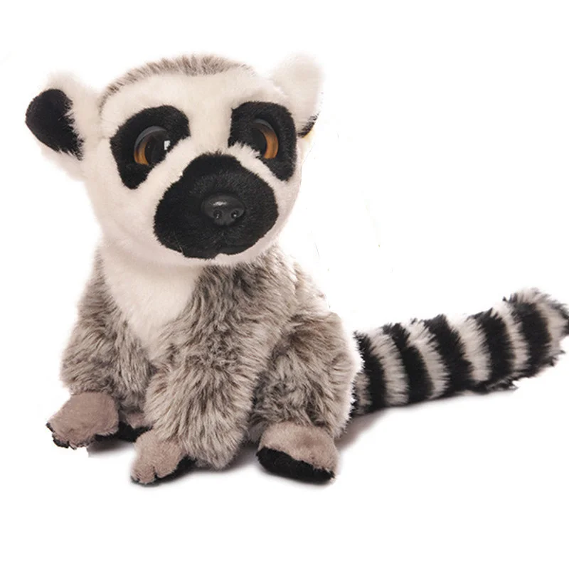 Реалистичные сидячие игрушки Lemur плюшевые мини-игрушки с большими глазами Лемур