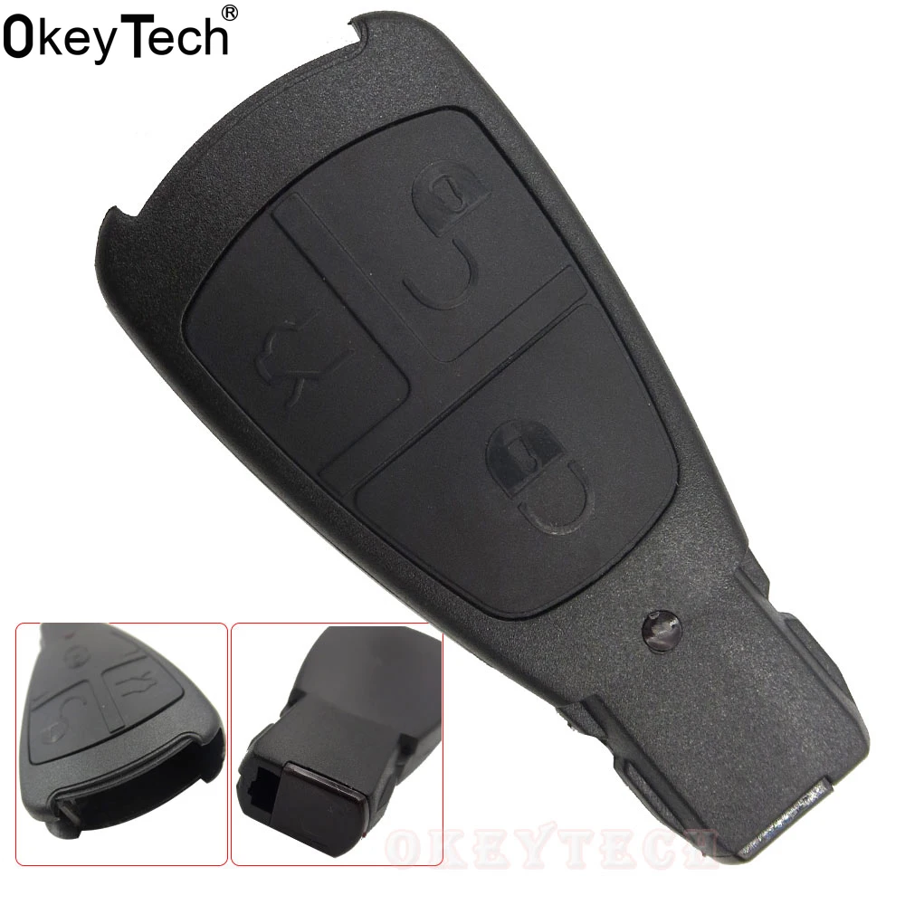 

OkeyTech design Replacement key case for mercedes benz remote control key shell 3 button smart key cover fob car accessories
