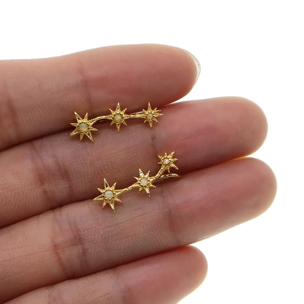 cute jewelry delicate girl women ear stud tiny cz flower delicate 925 sterling silver opal cz stud minimalist flower earring