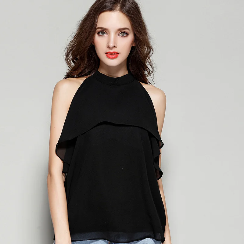 TOTNWANG New 2017 Summer Chiffon Blouse Shirt Women Solid