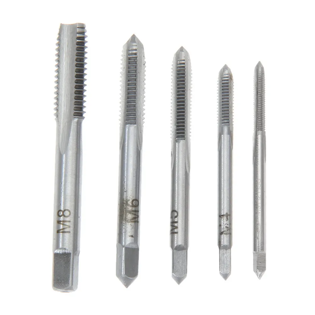 

5pcs Hand Tap Tapping Screw Thread Metric Plugs Taps Set M3 M4 M5 M6 M8 Straight Flute 3mm-8mm Hand Screw Thread Metric Plug