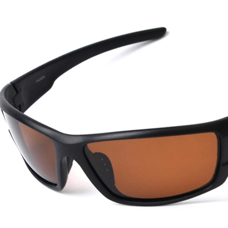 TAGION Sport Glasses Men's Polarized Sunglasses Night Vision Driving Goggles Yellow Lenses Brown Eyewear For Male_voghion.com