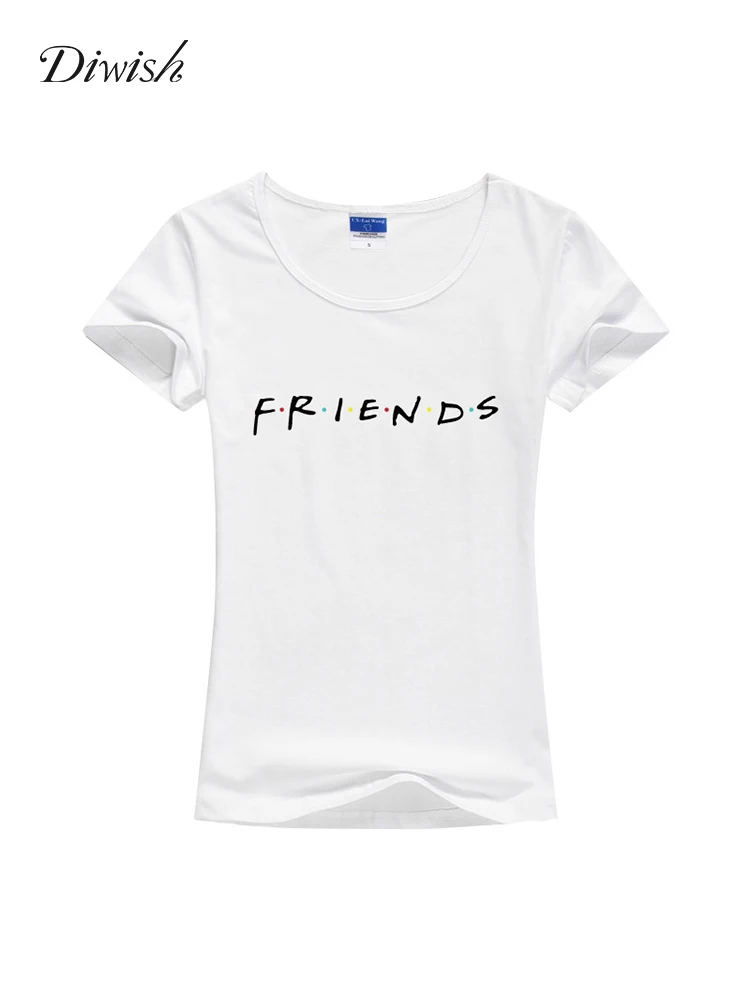 

Diwish Summer Tops for Women 2019 Summer Women Short Sleeve Basic Tshirt Plain Casual Letter Printed Friends Tshirt Streetwear
