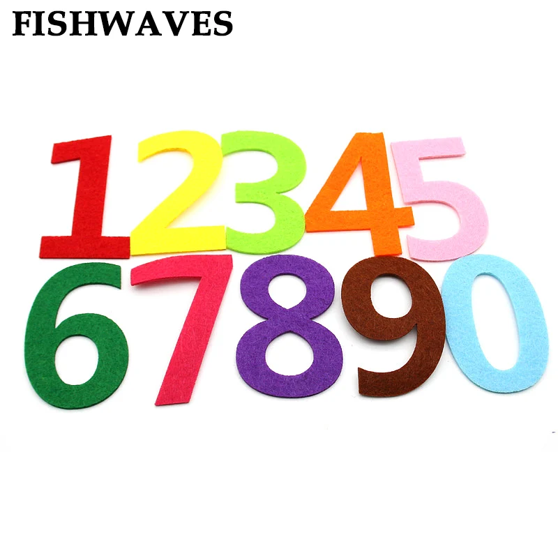 

FISHWAVES Non-Woven Cloth Felts 0-9 Number Sticker For Kids Diy Kindergarten Puzzle Decoration Children Room And Home Decoration