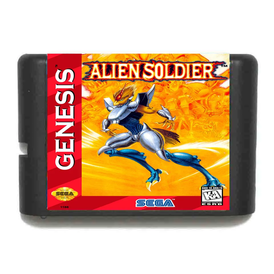16 битная игровая карта Alien Soldier для системы Sega MegaDrive и Genesis|alien soldier|16 bit game cardbit card |