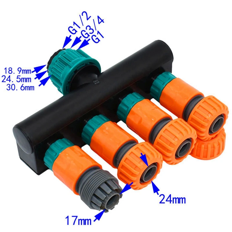 Сад крана 4 Коснитесь делитель воды краны сад 3/4 шланговый соединитель для 20 мм водяной шланг 1 шт