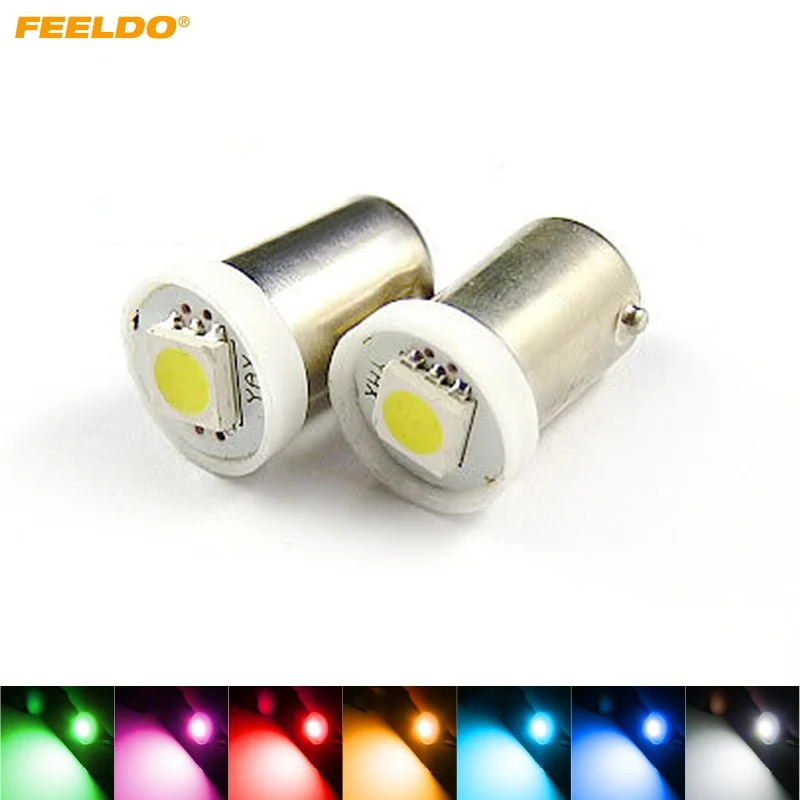 

FEELDO 2Pcs DC12V Car BA9S T4W 1895 5050 1SMD 1LED Lamp Car LED Light Bulbs Reading Light 7-Color #HQ4808