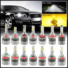 2X H7 Led H4 фары автомобиля 72 Вт 7600lm Автомобильные светодиодные лампы H1 H4 H8 H9 H11 автомобилей налобный фонарь 6000 К/3000 К Противотуманные огни