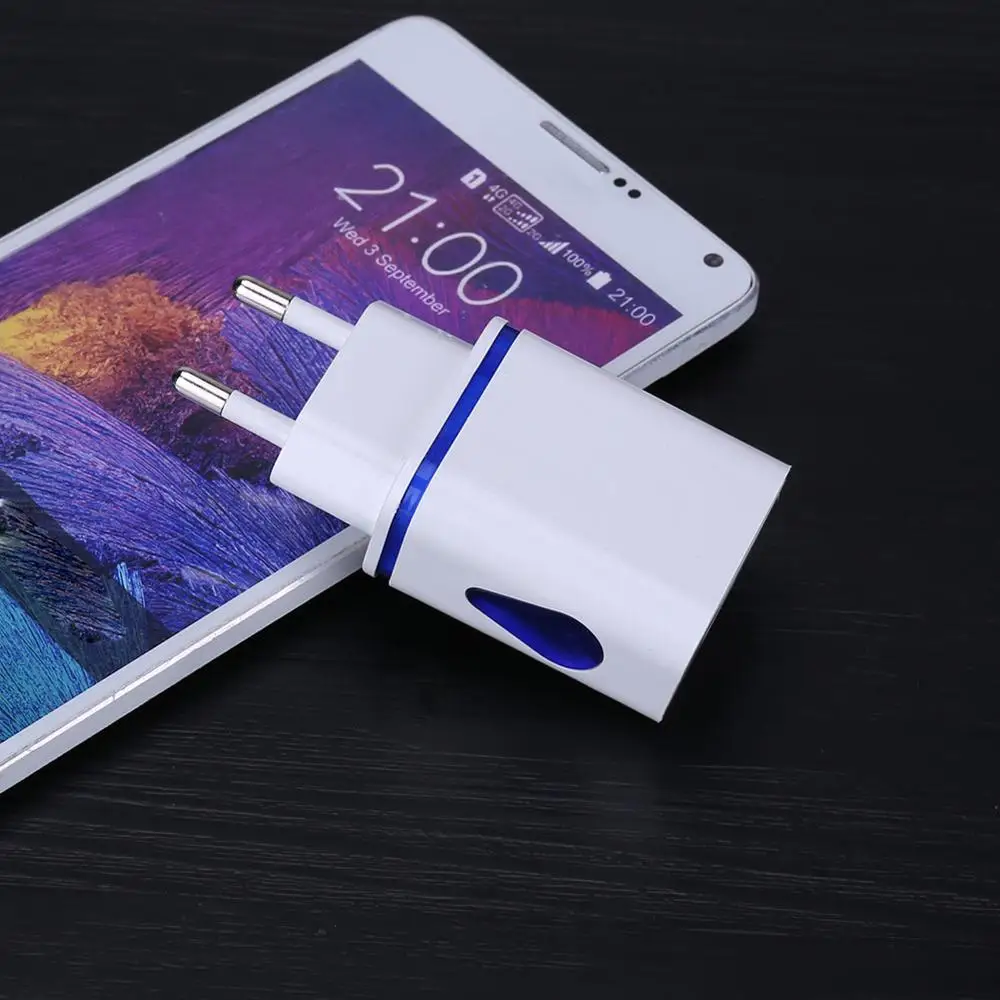 

Universal EU Plug 5V 2.1A Dual USB Double Charging Adapter Portable USB Charger Travel Wall Charger Adapter For Phones