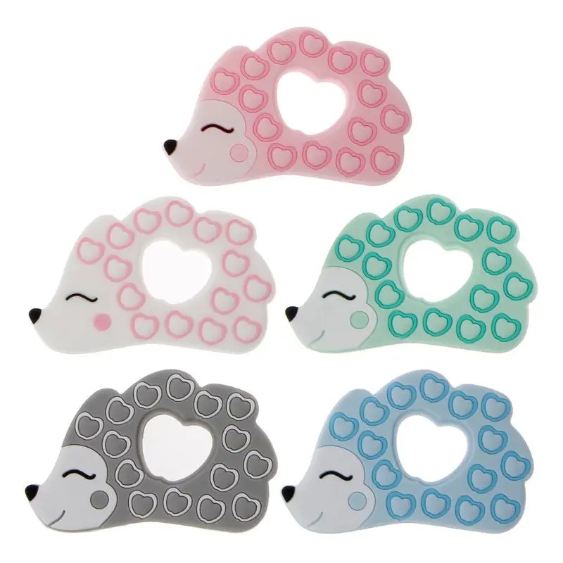

Silicone Hedgehog Shape Pendants BPA Free Teething Cartoon Animals Porcupine Food Grade Baby Teethers