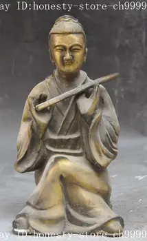 

8" old China chinese bronze copper Mythic Han Xiangzi Immortal god Art Statue