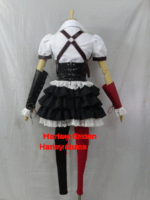 Cosplay&ware Batman Arkham Harley Quinn Helloween Carnival Cosplay Costumes Outfit Party Dress Dark Knight Suit -Outlet Maid Outfit Store