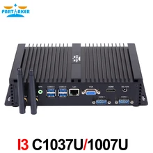 Мини настольный ПК безвентиляторный Мини-ПК Окна с Intel Core C1037U или C1007U 2 * COM Промышленные ПК Прочный ПК