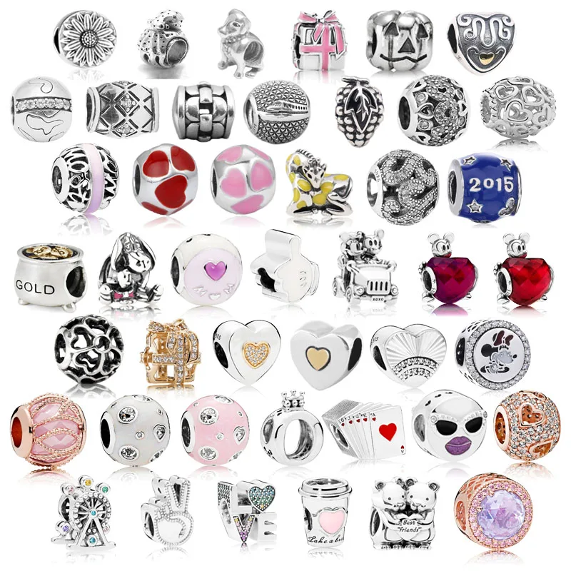 

Mickey Sunflower Giraffe Charm 925 Sterling Silver Bead Original Fit Pandora Bracelet Bangle for Women DIY Jewelry Birthday Gift