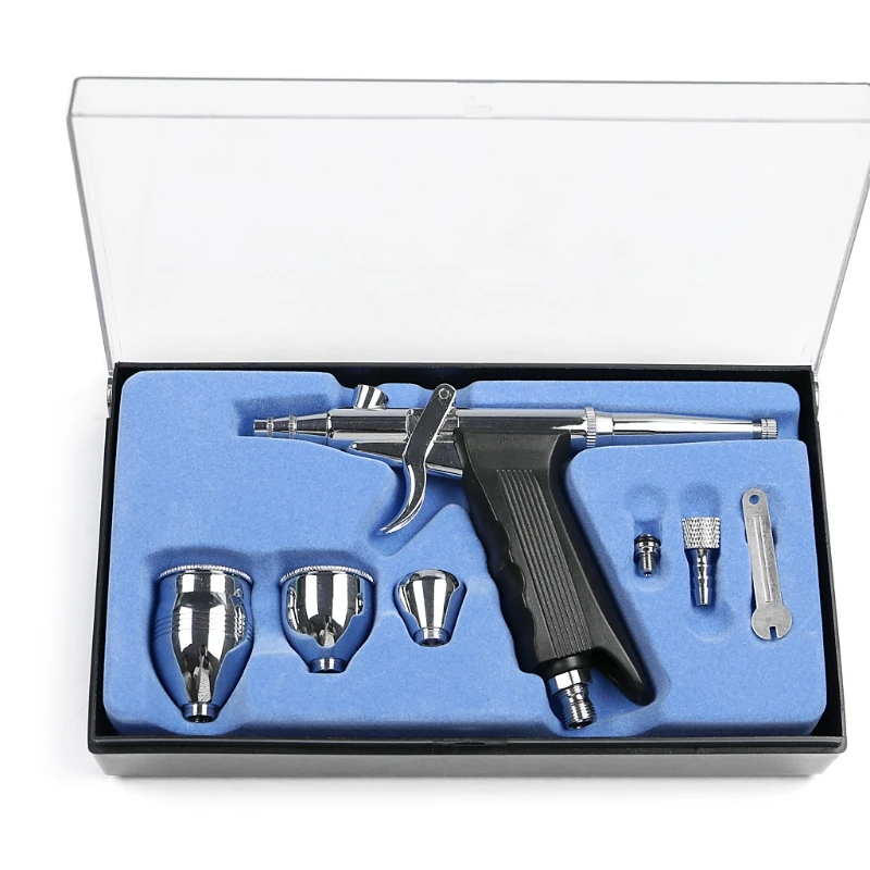 

Dual Action Gravity Feed 0.2/0.3/0.35/0.5 mm Airbrush Spray Gun Set Tattoo Tools