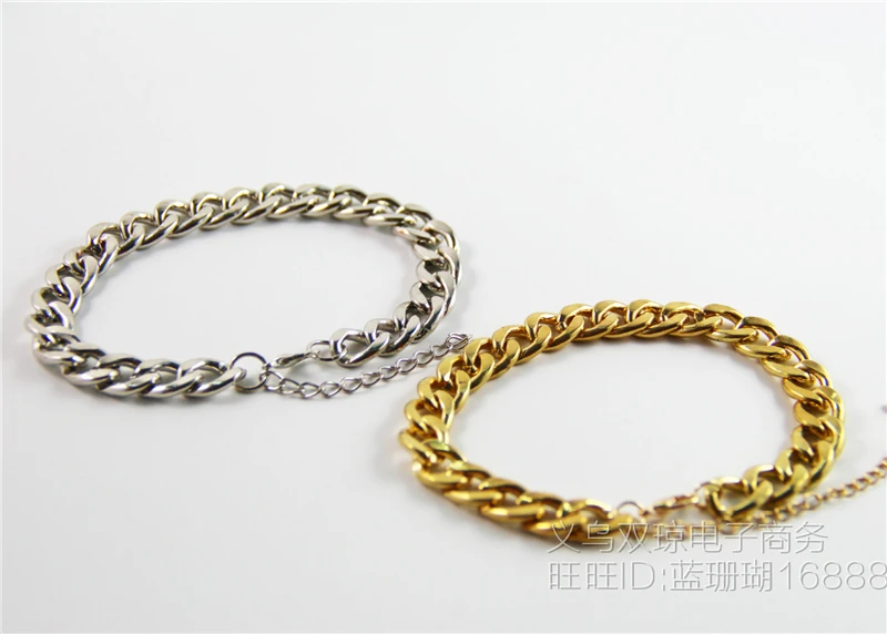 ZRM 20 шт/партия Модные золотые и серебряные браслеты из сплава с толстой цепочкой ювелирные изделия высокого качества бренд для мужчин и женщин