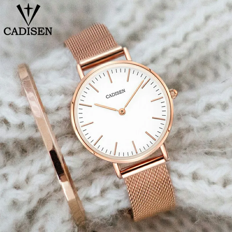 CADISEN Fashion Luxury font b Women b font Quartz Watch 32mm Ultrathin Ladies Waterproof Lady font