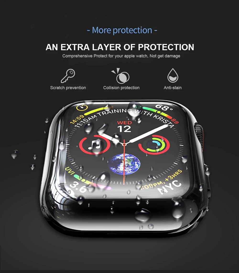 Ascromy phone case for Apple Watch Series 4 40MM 44MM Screen Protector soft tpu shockproof bumper case for iwatch 4 Accessories (3)