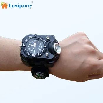 

Adeeing 3 in 1 Super Bright LED Flashlight Torch lights Watch Compass Rechargeable for Mens Outdoor Sports