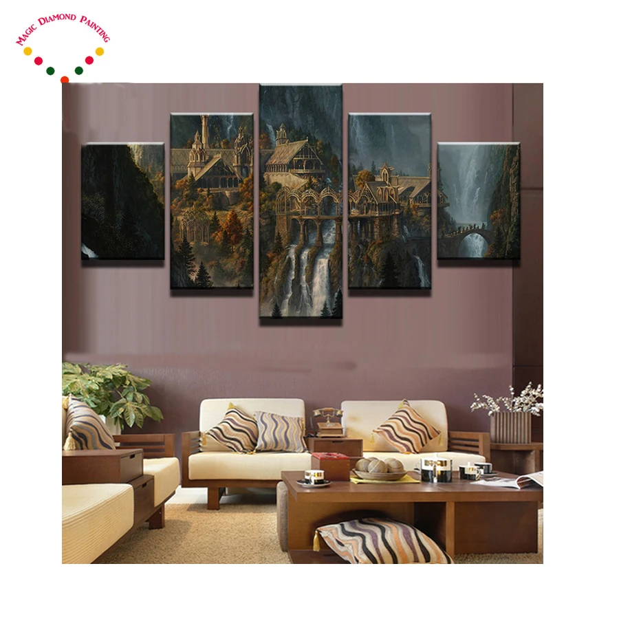 

5D DIY Diamond Painting Lord of the Rings,diamond Embroidery Full Round Diamond Cross Stitch Rhinestone Mosaic Wholesale Free