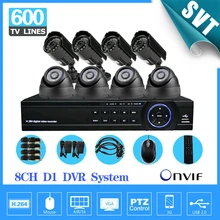 NVR Promotion 8ch security DVR Recorder System indoor Outdoor Weatherproof video Surveillance camera system CCTV Kit SNV-12