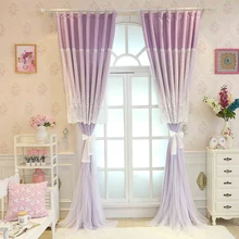 Custom Made Korean Princess Style Curtains Embroidery Lace Tulle Curtain for Living Room Beauty Girl’s Bedroom Window Curtains