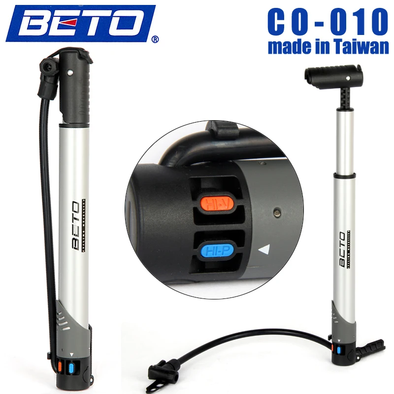 BETO Aluminum Alloy Bicycle Pump 2 stage Portable Mini Air Pump