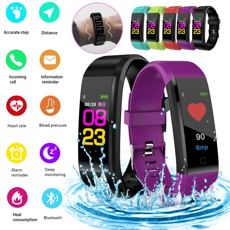 

Bluetooth 4.0 Smart Wristband Waterproof Sport Watch for IOS Android Smart Watch Men With Heart Rate Monitor