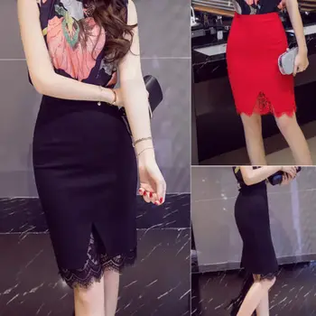 

Sexy Women Formal Lace Stretch High Waist Short Bodycon Mini Skirt Pencil HOT Women Summer Office Lady
