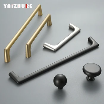 Zinc Alloy Pearl Gray Gold Cabinet Handles Solid Drawer Knobs Kitchen Cupboard Door Pulls Furniture Handle Cabinet Hardware