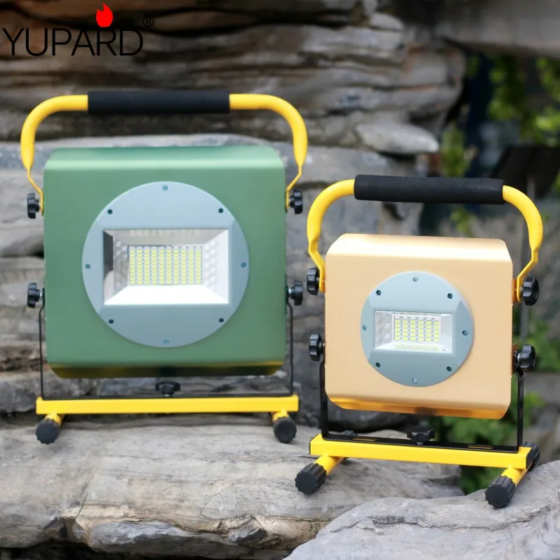 YUPARD Searchlight flood light Spotlight Brightness 100W 50W lamp flashlight Outdoor camping rechargeable 18650 battery charger | Лампы и