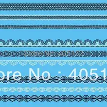 20 листов/много смешанных l019-l036 серии белый и черный длинный Кружево Симпатичные передача воды Стикеры ногтей стикеры