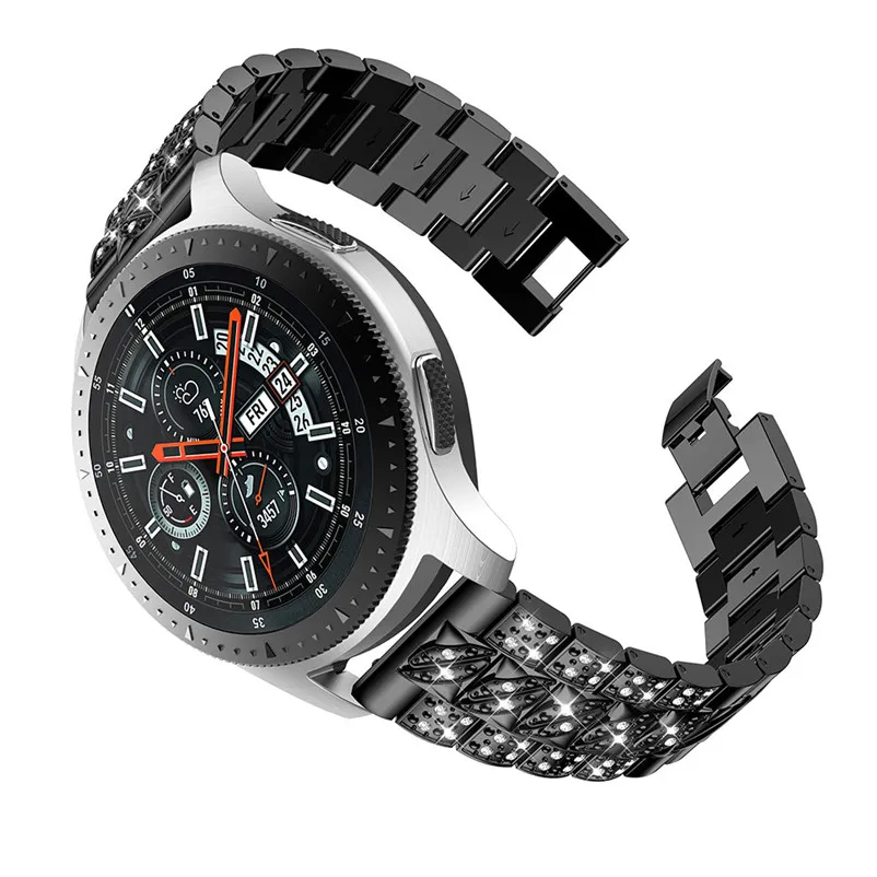 Fshion Luxury Replacement Metal Crystal Watch Strap Wrist Band For Samsung Galaxy Watch 46mm and Gear S3 Classic #40NT21 (5)