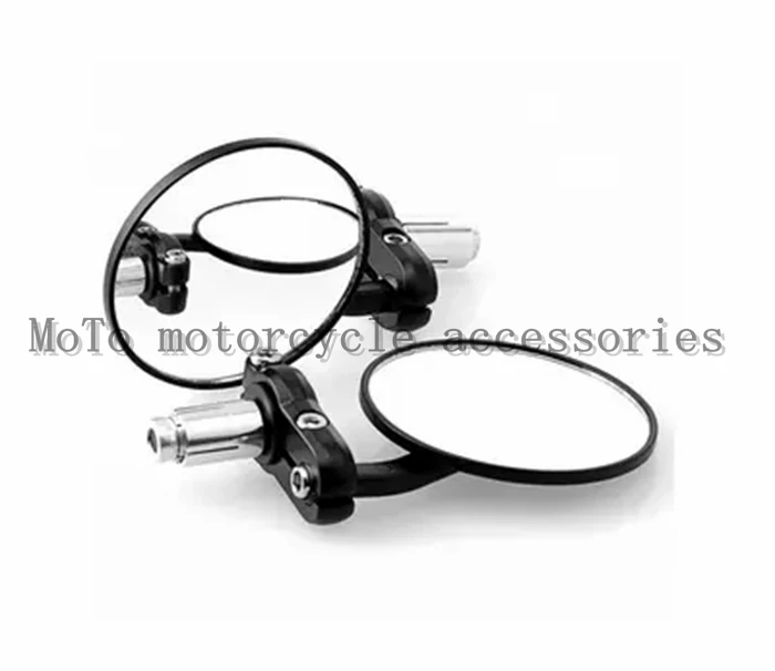 

3" Pair Motorcycle Rearview CNC Aluminum Rearview Mirror Handle bar End Black Side Mirror