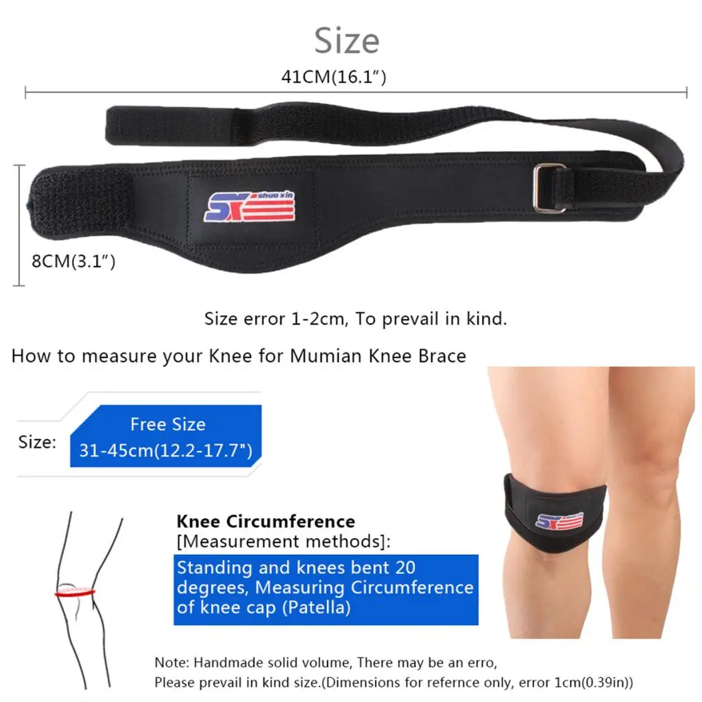 Adjustable Patella Tendon Strap Sports Runners Knee Support Brace Protector 