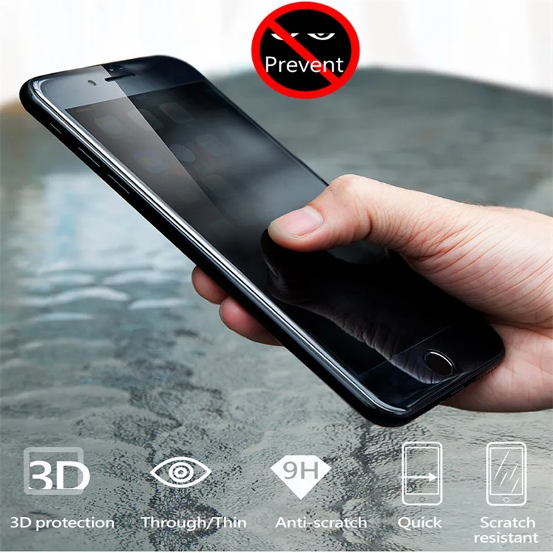 3D Curved Edge Full Cover Anti-Spy Privacy Screen Protector with 9H Tempered Glass Film