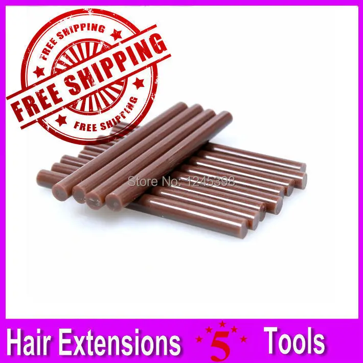 30 pcs 1.1X18cm Glue Stick / Fusion Glue / Keratin Glue Plastic Bag Simple Package DHL Free Shipping